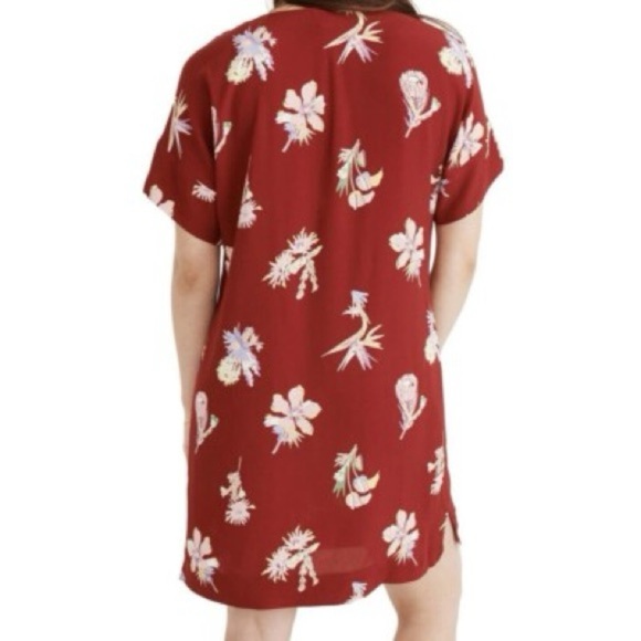 Madewell Novel Floral Red Short Sleeve Mini Dress in Bird of Paradise - Picture 11 of 11